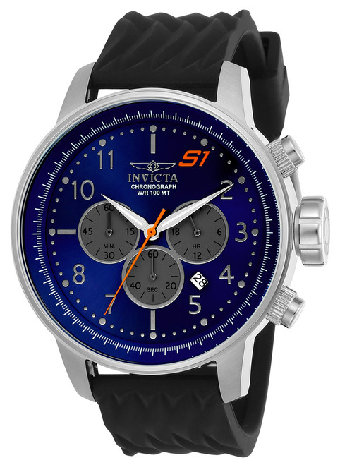 Invicta Men's 28568 S1 Rally Quartz 3 Hand Gold, Blue Dial Watch