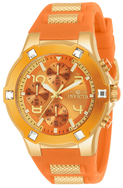 Invicta Women's 24193 BLU Quartz Multifunction Orange Dial Watch