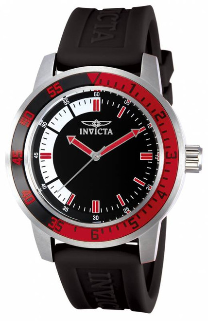 Invicta Men's 12845 Specialty Quartz 3 Hand Black, White Dial Watch