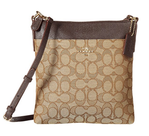 COACH Coated Canvas Signature Slim Turnlock Crossbody B4/Tan Rust One Size  C6661-B4NQ4 - AllGlitters