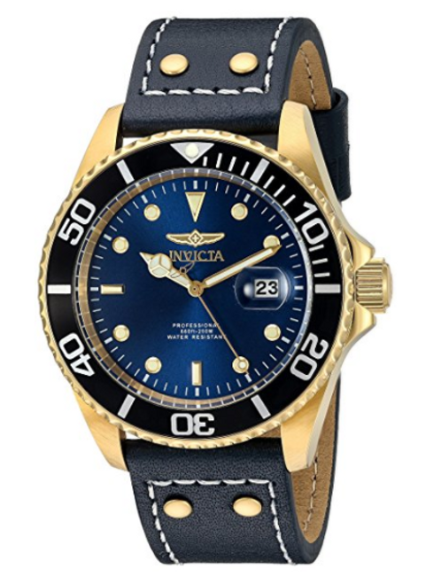 Invicta Men's 22076 Pro Diver Quartz 3 Hand Blue Dial Watch