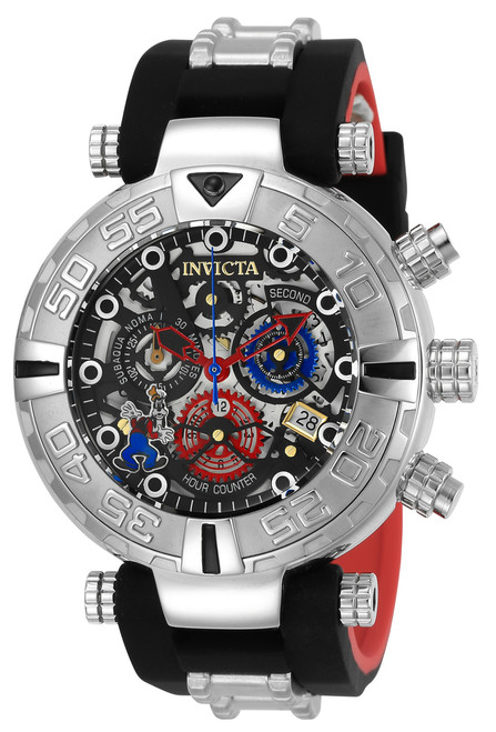 Invicta Men's 24513 Disney  Quartz Multifunction Black, Gunmetal, Silver Dial Watch