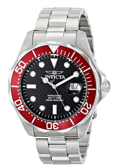 Invicta Men's 12565 Pro Diver Quartz 3 Hand Black Dial Watch