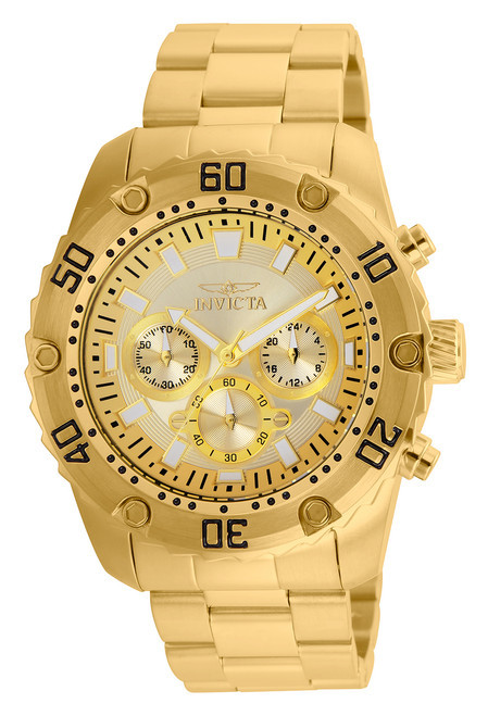 Invicta Men's 24835 Pro Diver Quartz Chronograph Gold Dial Watch