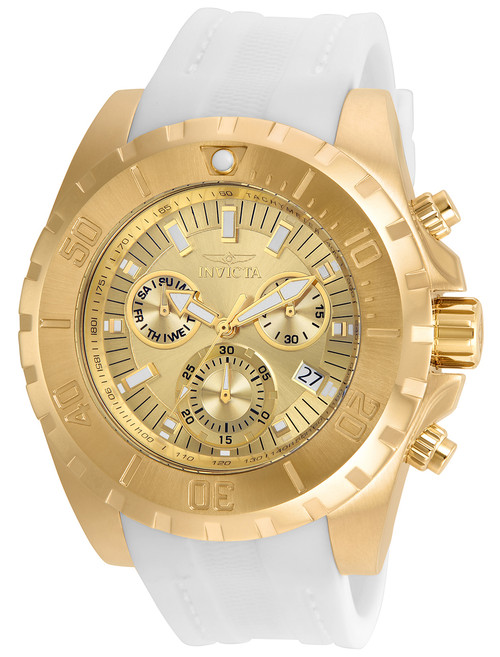 Invicta Men's 24927 Pro Diver Quartz Chronograph Gold Dial Watch
