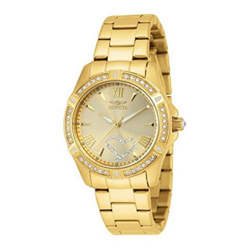 Invicta Women's 21384 Angel Crystal-Accented 18k Gold Ion-Plated Stainless Steel Watch