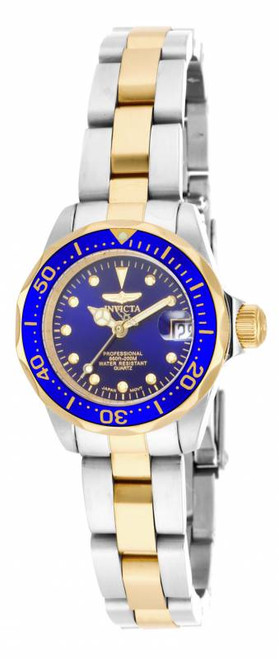 Invicta Women's 17035 Pro Diver Quartz 3 Hand Blue Dial Watch