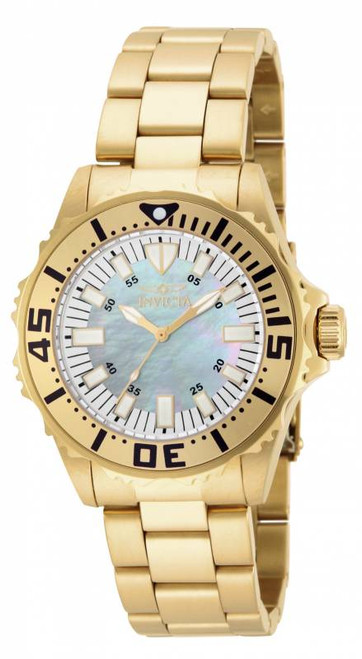 Invicta Women's 17698 Pro Diver Quartz 3 Hand Mother of pearl Dial Watch