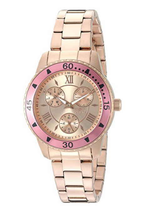 Invicta Women's 21774 Angel Quartz Chronograph Rose Gold Dial Watch