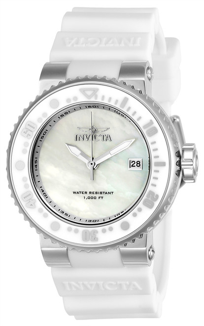 Invicta Men's 22666 Pro Diver Quartz 3 Hand Mother of pearl Dial Watch