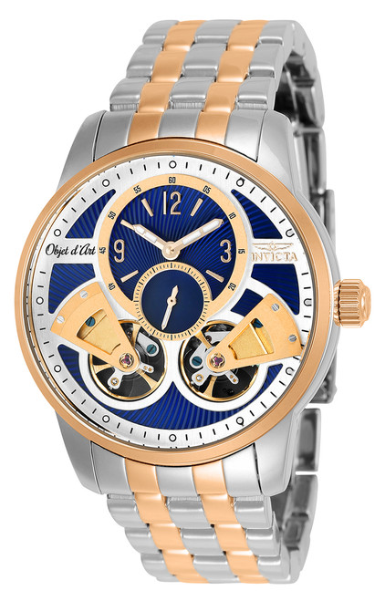 Invicta Men's 25578 Objet D Art Automatic Multifunction Blue, Silver Dial Watch