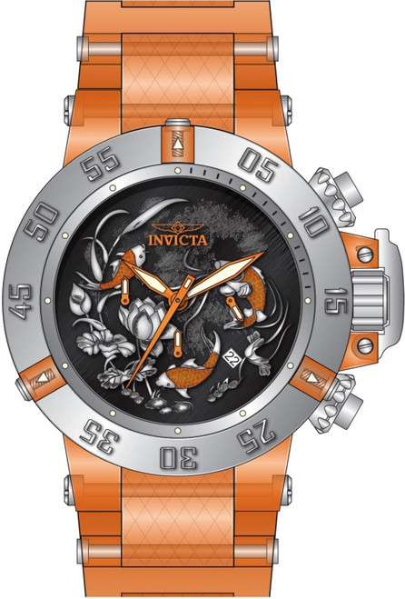 Invicta Men's 24356 Subaqua Quartz Multifunction Black, Orange Dial Watch