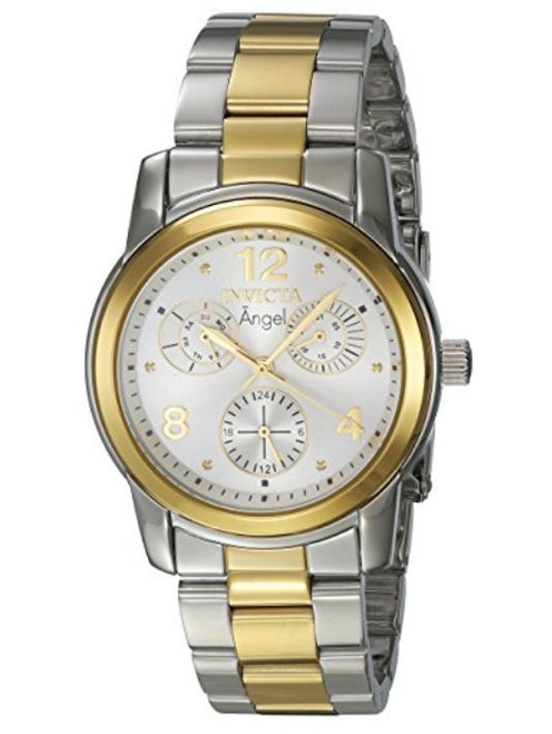 Invicta Angel Lady 38mm Stainless Steel Gold SS Silver Dial VH68 Quartz Watch …