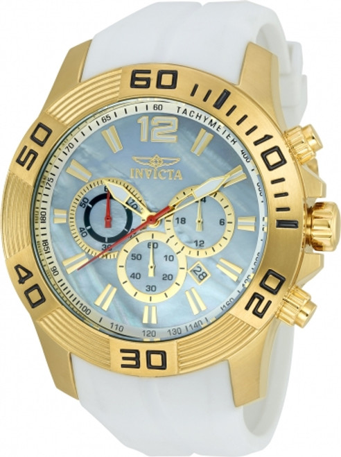 Invicta Men's 20296 Pro Diver Quartz Chronograph Mother of pearl Dial Watch