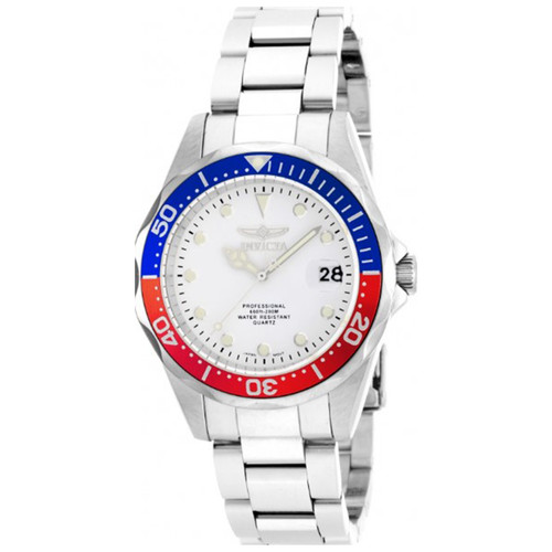Invicta Men's 17047 Pro Diver Quartz 3 Hand White Dial Watch