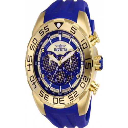 Invicta Men's 26302 Speedway Quartz Multifunction Dark Blue, Gold Dial Watch