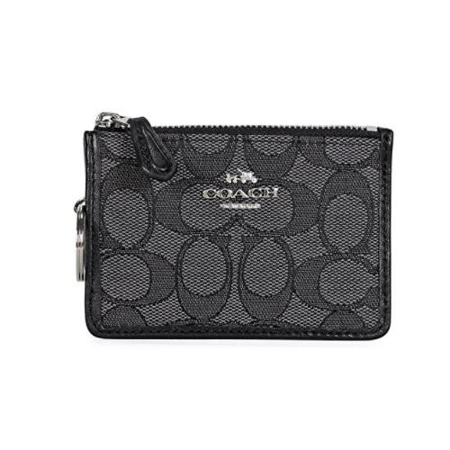 Coach Mini Skinny ID Case (Black Smoke) 64435-SVDK6