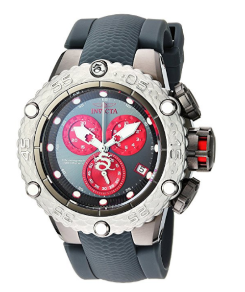 Invicta Men's 24446 Subaqua Quartz Chronograph Gunmetal, Red Dial Watch