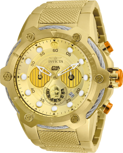 Invicta Men's 26117 Star Wars Quartz Multifunction Gold Dial Watch