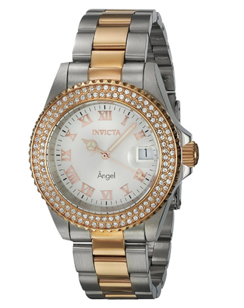 Invicta Women's 21322 Angel Quartz 3 Hand Silver Dial Watch