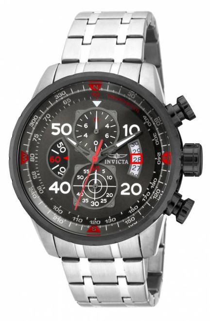 Invicta Men's 17204 Aviator Quartz Chronograph Gunmetal Dial Watch