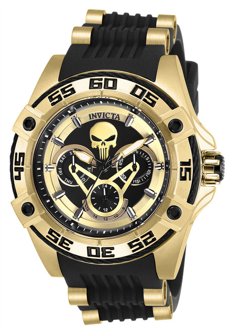 Invicta Women's 27034 Marvel Quartz Multifunction Black, Gold Dial Watch
