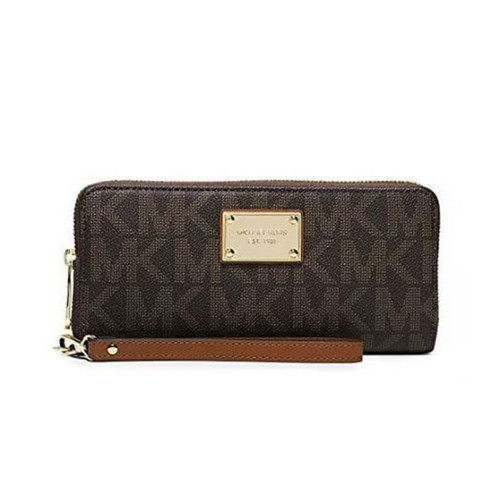 MICHAEL Michael Kors Jet Set Travel Logo Continental Wallet (Brown)