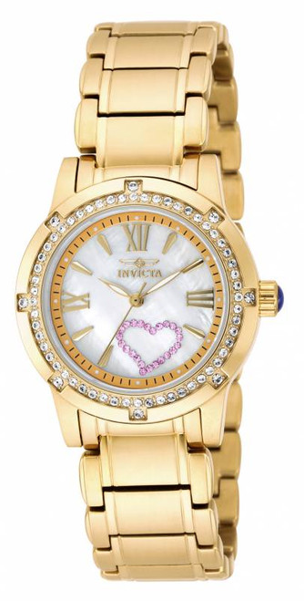 Invicta Women's 18605 Angel Quartz 3 Hand White Dial Watch