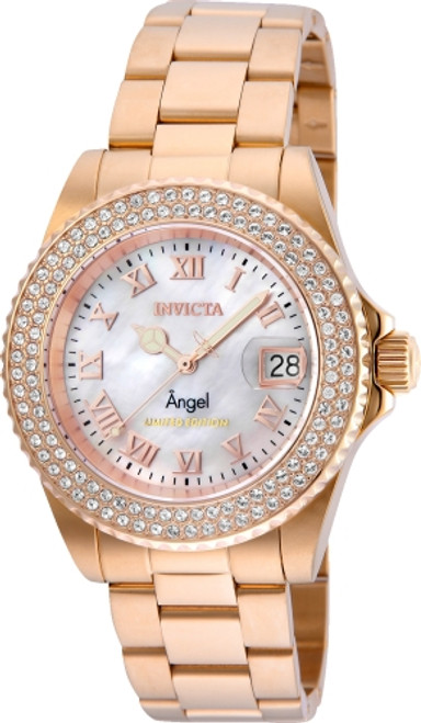 Invicta Women's 24615 Angel Quartz 3 Hand White Dial Watch