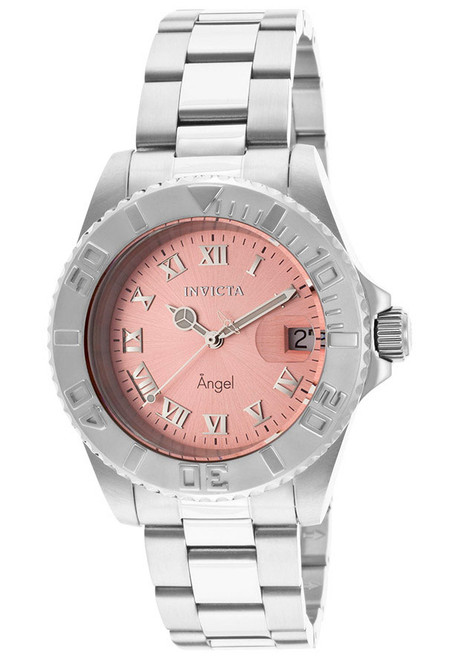 Invicta Women's 14360 Angel Quartz 3 Hand Pink Dial Watch