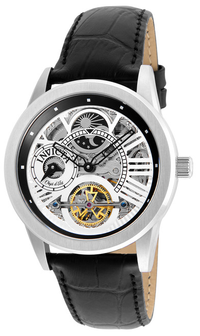 Invicta Men's 25261 Objet D Art Automatic 3 Hand Silver, Black Dial Watch