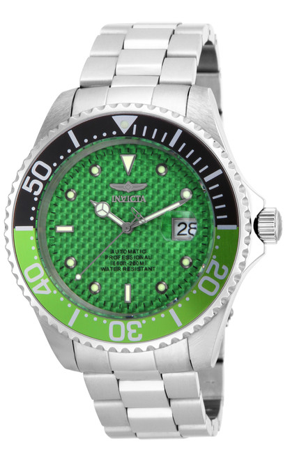 Invicta Men's 18263 Pro Diver Automatic 3 Hand Green Dial Watch