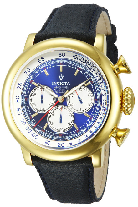 Invicta  Men's 13057 Vintage Quartz 3 Hand Blue Dial Watch