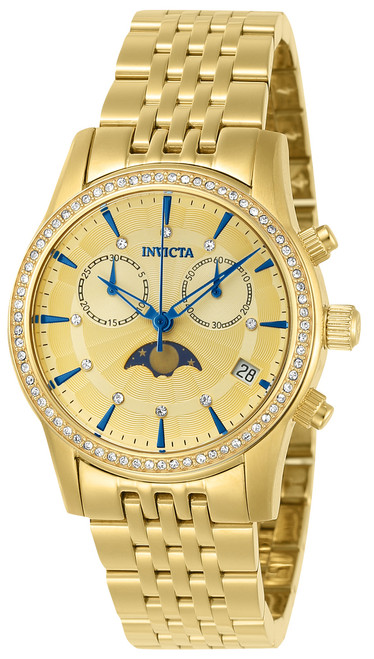 Invicta Women's 22505 Angel Quartz 3 Hand Gold Dial Watch