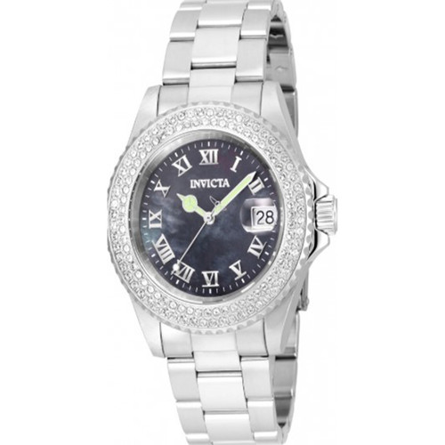 Invicta Women's 21711 Angel Quartz 3 Hand Black Dial Watch