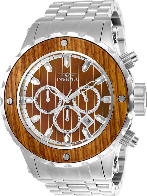 Invicta Men's 25071 Subaqua Quartz Chronograph Brown Wood Dial Watch
