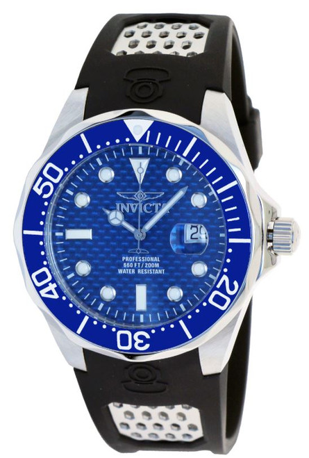 Invicta Men's 12559 Pro Diver Quartz 3 Hand Blue Dial Watch