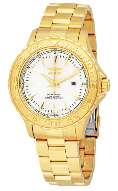 Invicta Men's 15467 Pro Diver Quartz 3 Hand Gold Dial Watch