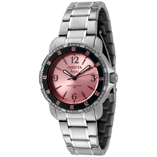 Invicta Women's 0547 Angel Quartz 3 Hand Pink Dial Watch