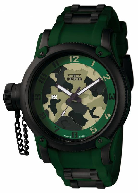 Invicta Men's 1197 Russian Diver Quartz 3 Hand Green, Light Green Dial Watch