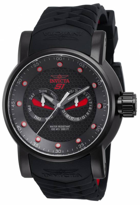 Invicta Men's 27122 S1 Rally Quartz 3 Hand Black, White Dial Watch