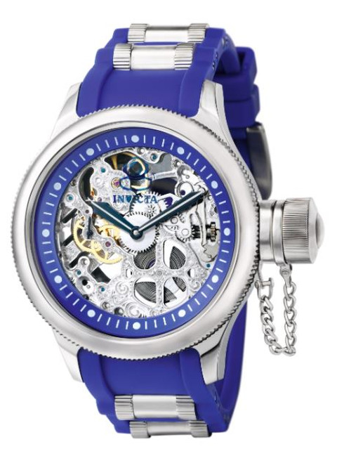 Invicta Men's 1089 Russian Diver Mechanical 3 Hand Blue Dial Watch