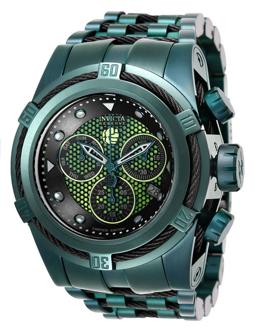 Invicta Men's 26013 Marvel Quartz Multifunction Black, Green Dial Watch