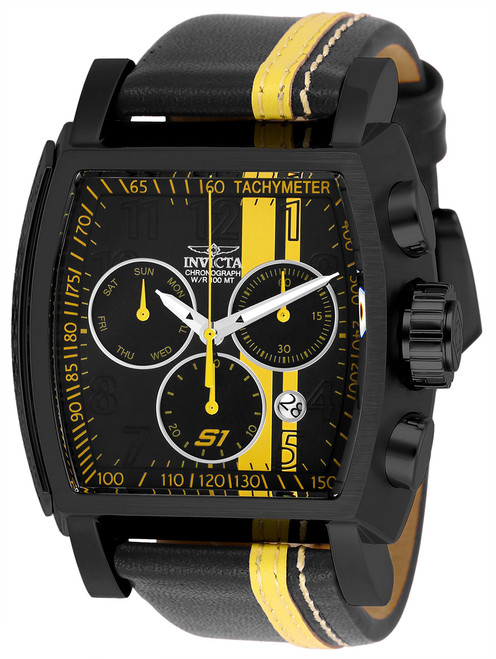 Invicta Men's 26397 S1 Rally Quartz Chronograph Black, Yellow Dial Watch