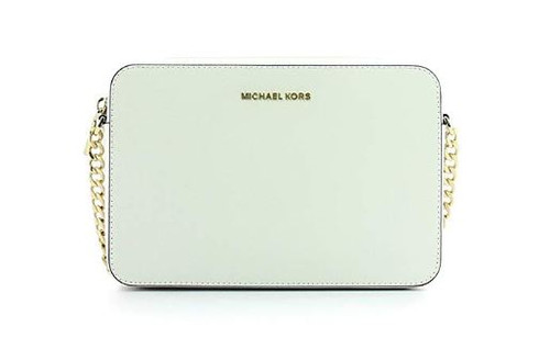 Michael Kors Jet Set Travel Large Ew Crossbody Saffiano Leather 18K, Color Optic White 32S4GTVC3L-085