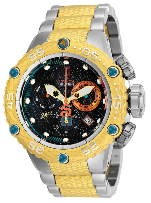 Invicta Men's 25301 Jason Taylor Quartz Chronograph Black, Aqua Dial Watch