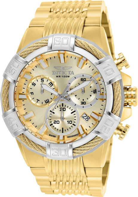 Invicta Men's Bolt Quartz Watch with Stainless-Steel Strap, Gold, 16 (Model: 25868 …