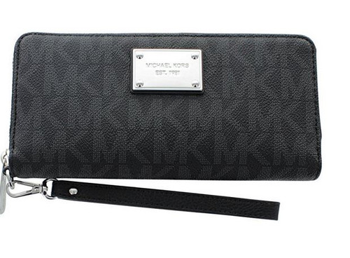 Michael Kors Jet Set Women's Travel Continental Wristlet Clutch Black  32T5STTE9B-001