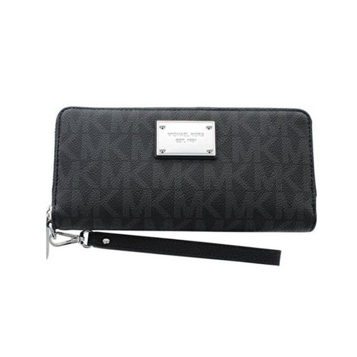 Michael Kors Jet Set Women's Travel Continental Wristlet Clutch Black  32T5STTE9B-001