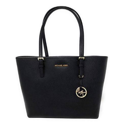 Michael Kors Jet Set Signature Tote, Black 35S9STVT2B-001